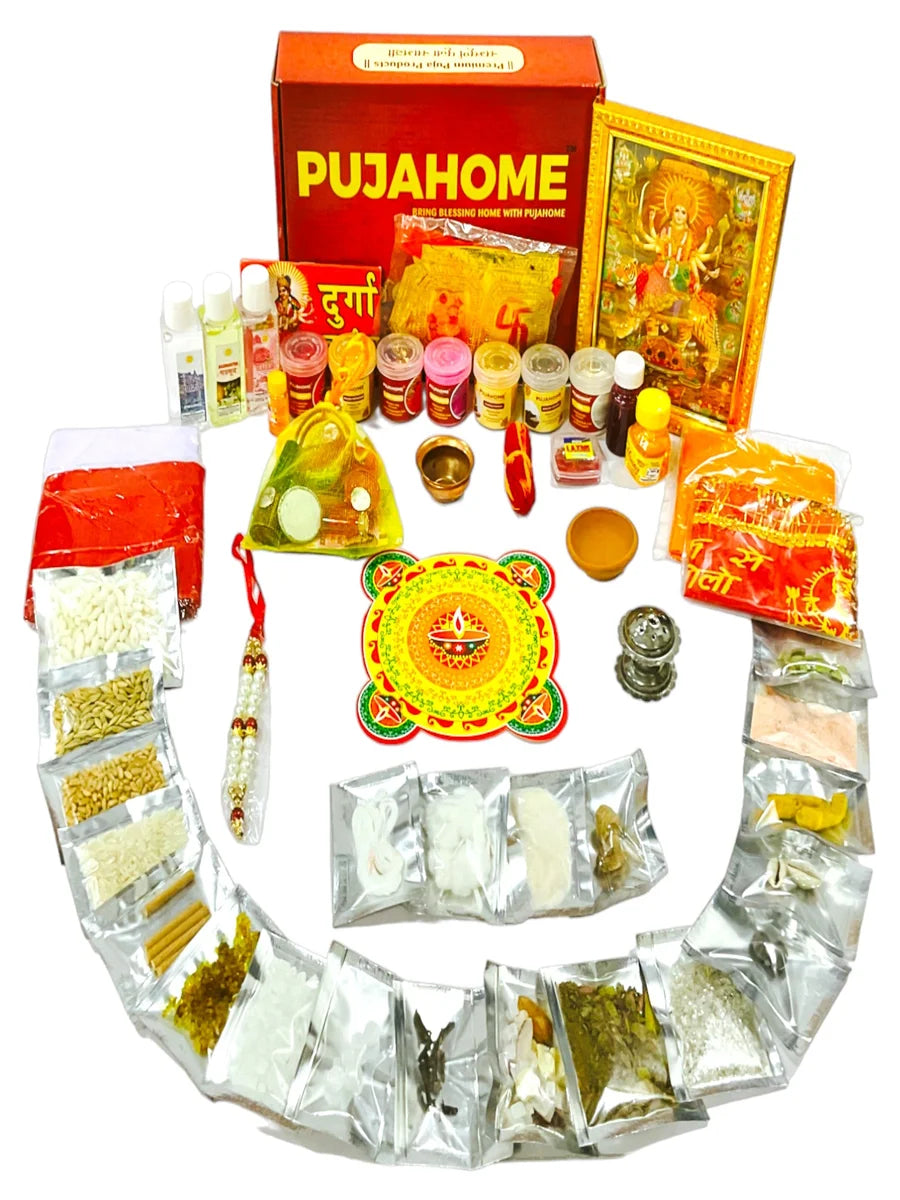 Navratri Puja Samagri Kit/Navdurga Puja Kit for Durga Pujan(50+ Items in Kit)