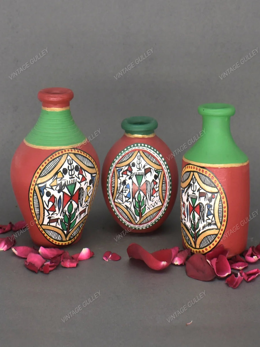 Handmade Terracotta Pots with Unique Shapes | Ethnic Home Décor Miniatures
