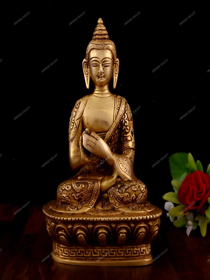 BRASS LORD BUDDHA | God Murtis | Dharamachakra Mudra Statue