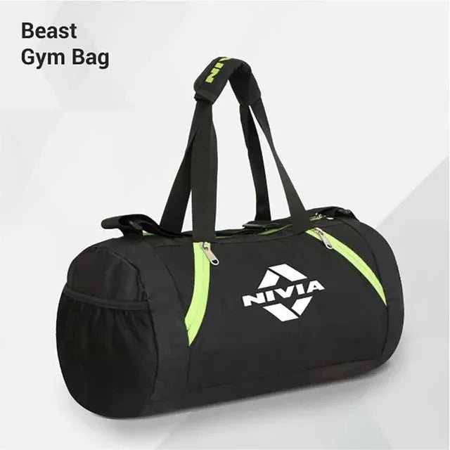 Nivia Beast 17 LTR Beast Polyester Gym Bag Back Yellow - BEAST5140