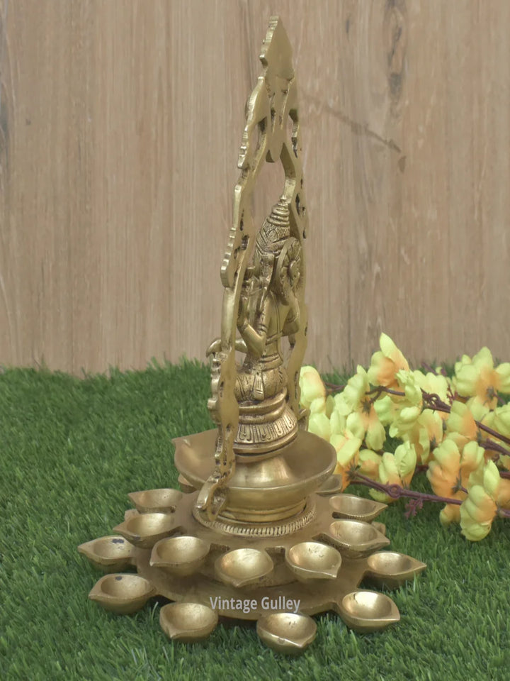 Handmade Brass Diya | Indian Lakshmi Goddess Sculpture Home Décor