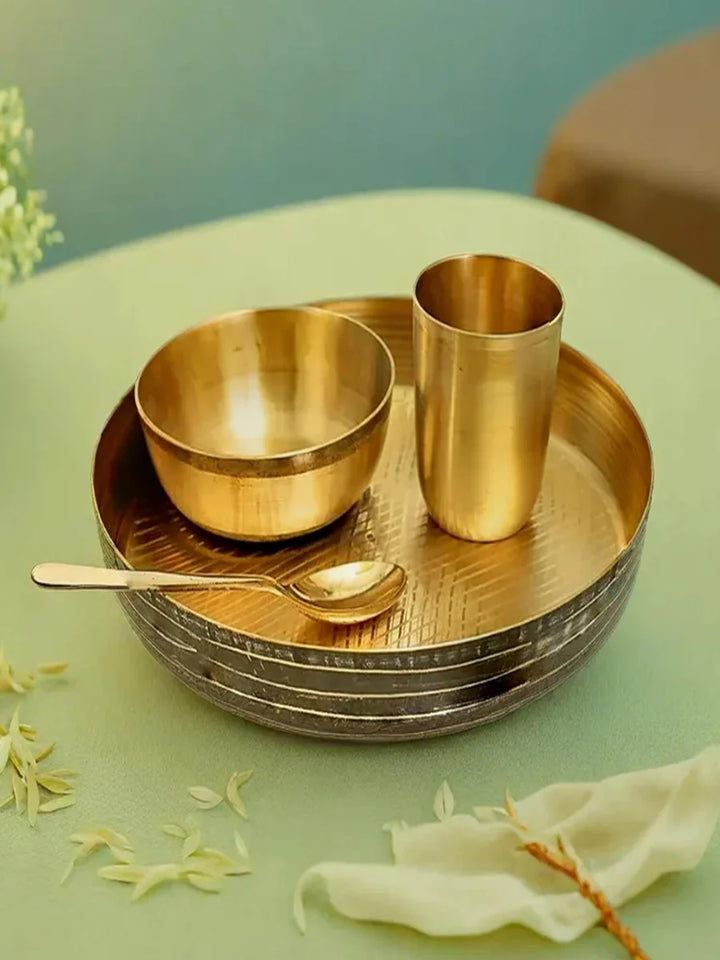 Kansa Baby Dinner Set 4 Pcs | Traditional Ayurvedic Dinnerware