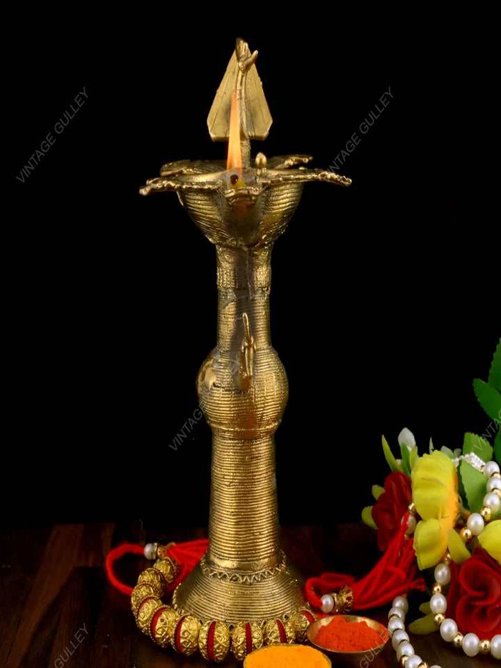 Handmade Brass Diya | Dhokra Art for Home Decor & Gifting