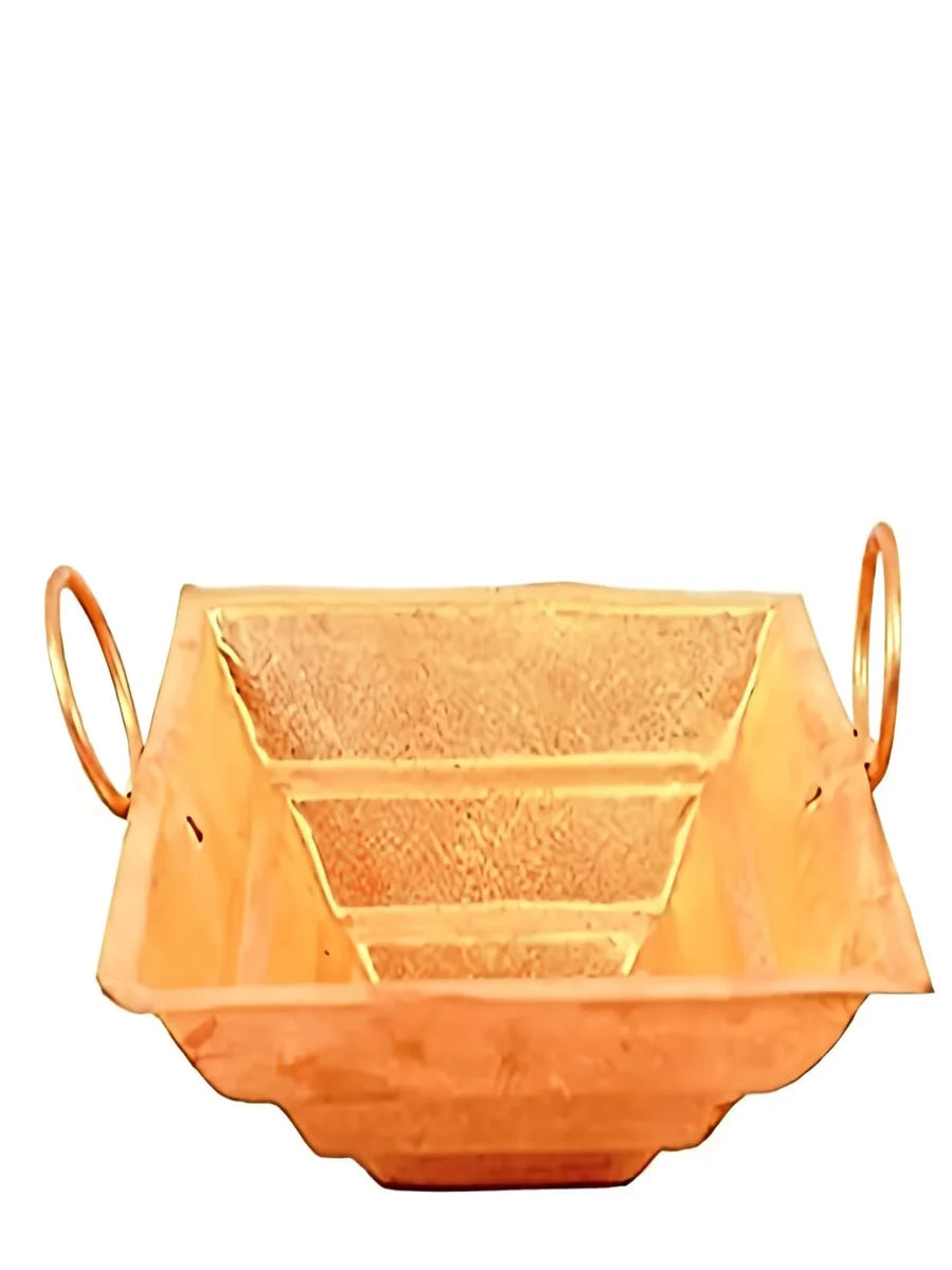 Pure Copper Hawan Kund with Handle On Both Side (4.5 Inch)