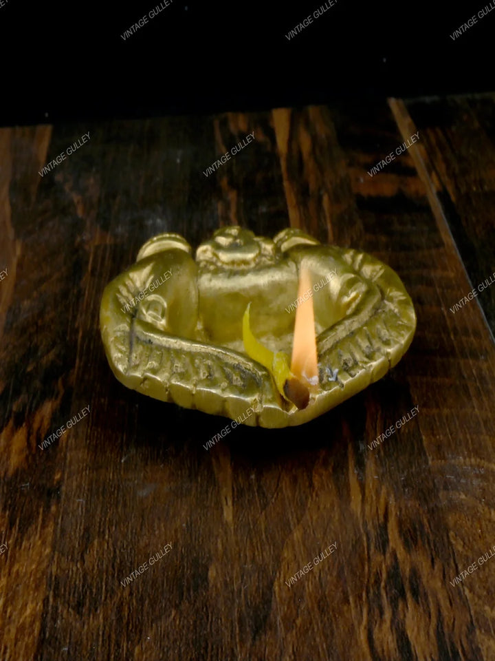 Brass Diya Lamp | Handcrafted Sacred Metal Design for Prayer Decor