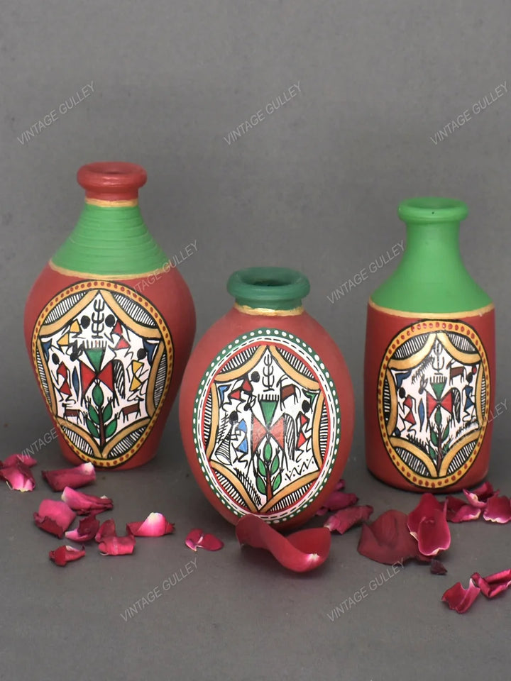 Handmade Terracotta Pots with Unique Shapes | Ethnic Home Décor Miniatures