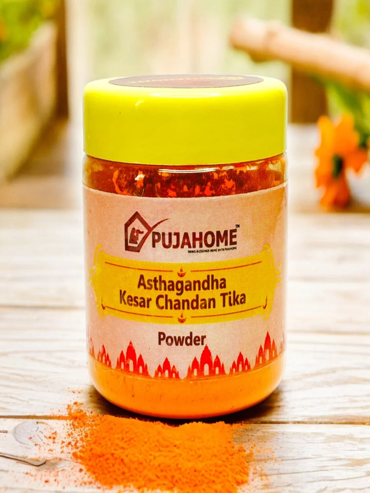 Premium Chandan Tika Powder Combo | Pack Of 4 X 50 Gram | Red, White, Yellow and Kesar