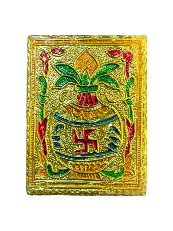 Handicraft Meenakari Wooden Chowki for Puja 3X3(inch) Small Chowki