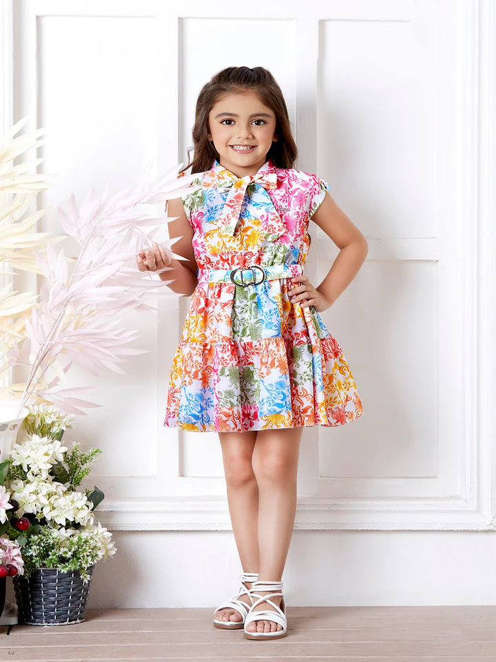 Cute Pink Floral Frock | Stylish Kids Dress for Special Occasions