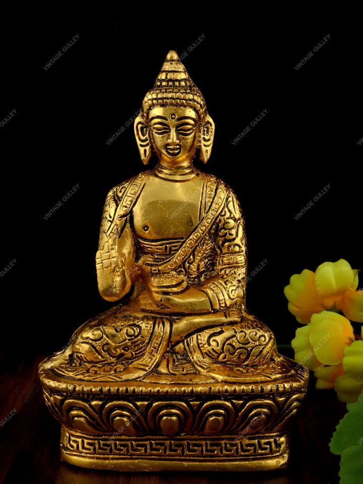 Buddha Sculpture | 7-Inch Metal Statue for Spiritual Decor and Harmony