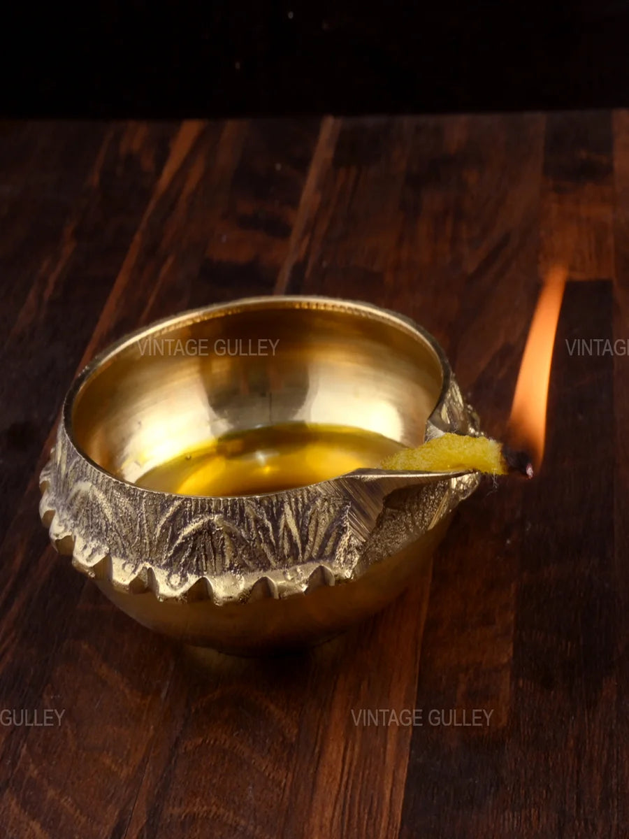 Brass Religious Diya | Handcrafted Quality Brass Decorative Lamp