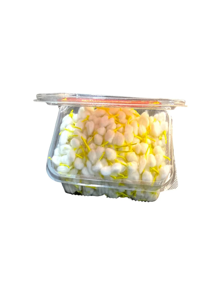 Handmade Chandan Round Cotton Wicks / Rui Batti Box/ Yellow Tip Cotton Wicks Box Contains 600+ Pieces