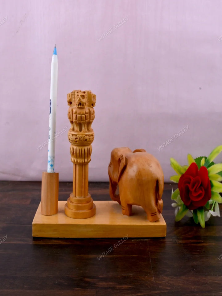 Wooden Pen Stand | Elegant Office Organizer & Perfect Gift for Occasions