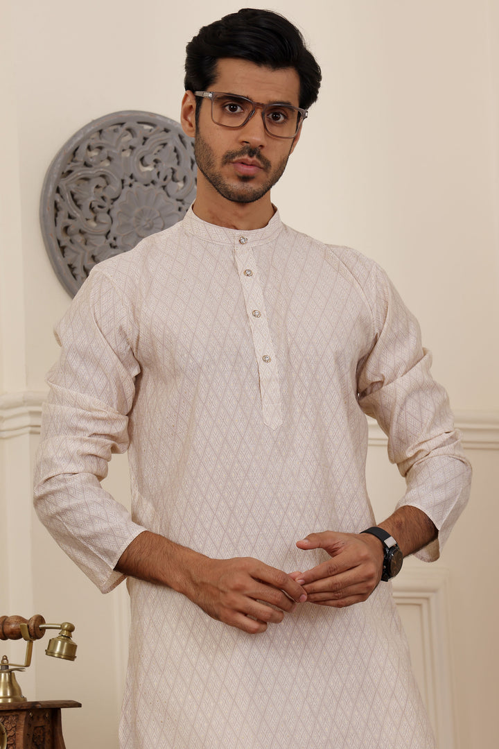 Stylish modal silk white kurta pajama set for weddings and events
