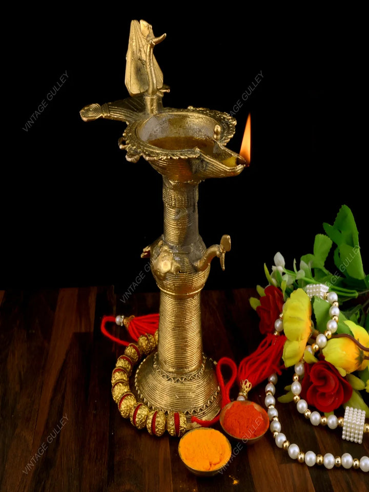 Handmade Brass Diya | Dhokra Art for Home Decor & Gifting