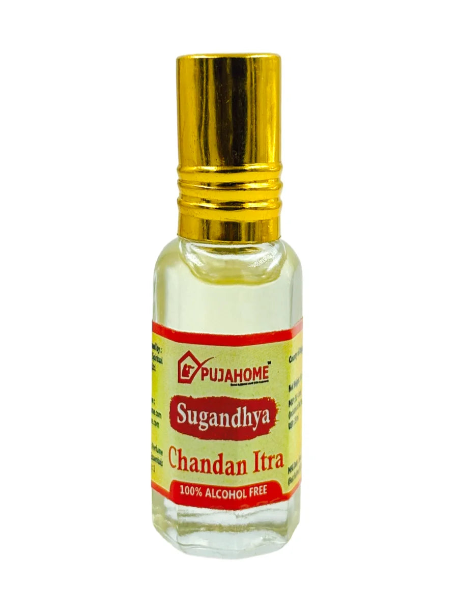 Sugandhya Rose and Chandan Itra Combo For Puja 5ML (Pack of 6)