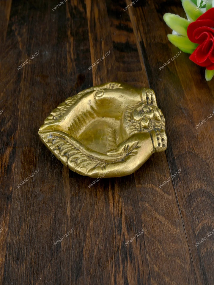 Brass Diya Lamp | Handcrafted Sacred Metal Design for Prayer Decor
