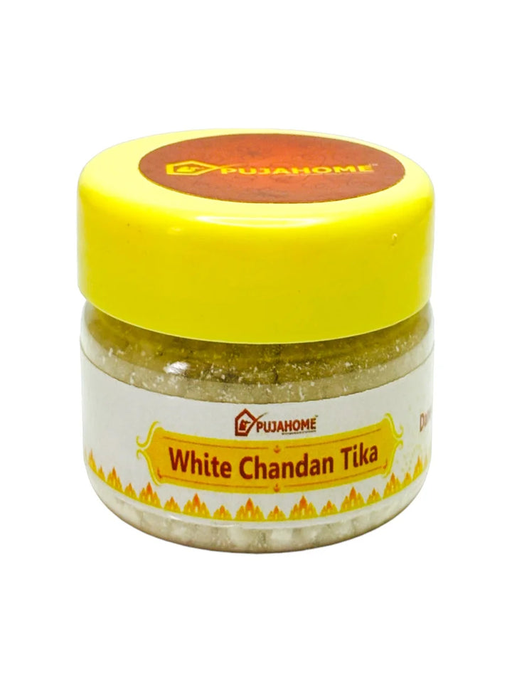 Premium White Chandan Tika Danedar 50 Gram Box