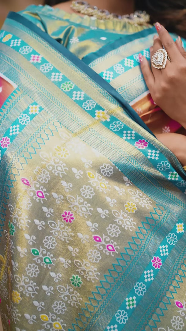 Graceful Patola Wevon Saree in Banarasi Tissue Silk