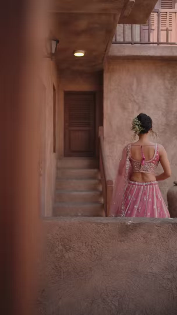 Glamorous Tissue Lehenga | Embroidery, Beads & Stone Detailing