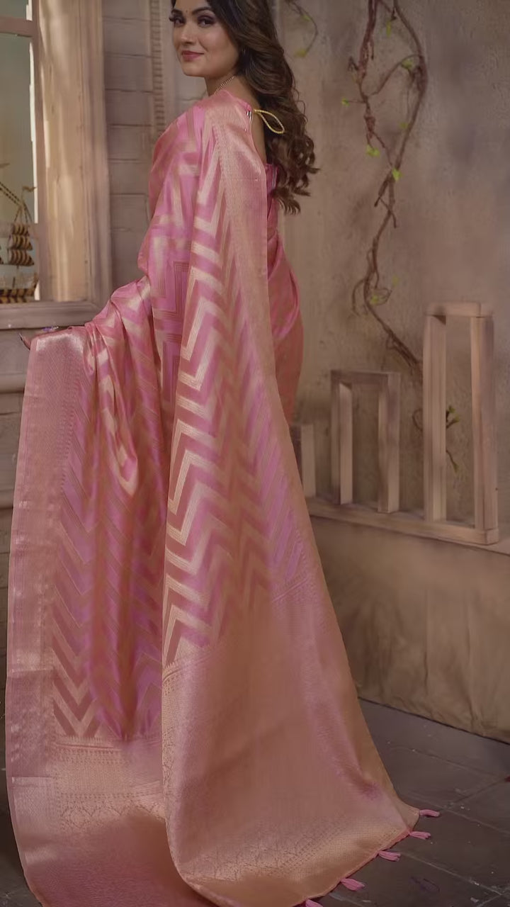 Stylish Organza Saree | Wevon Jari Designer Saree for Weddings & Celebrations