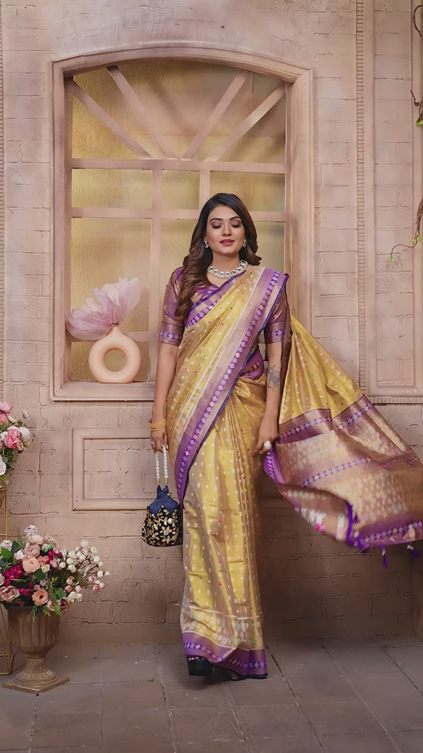 Graceful Patola Wevon Saree in Banarasi Tissue Silk