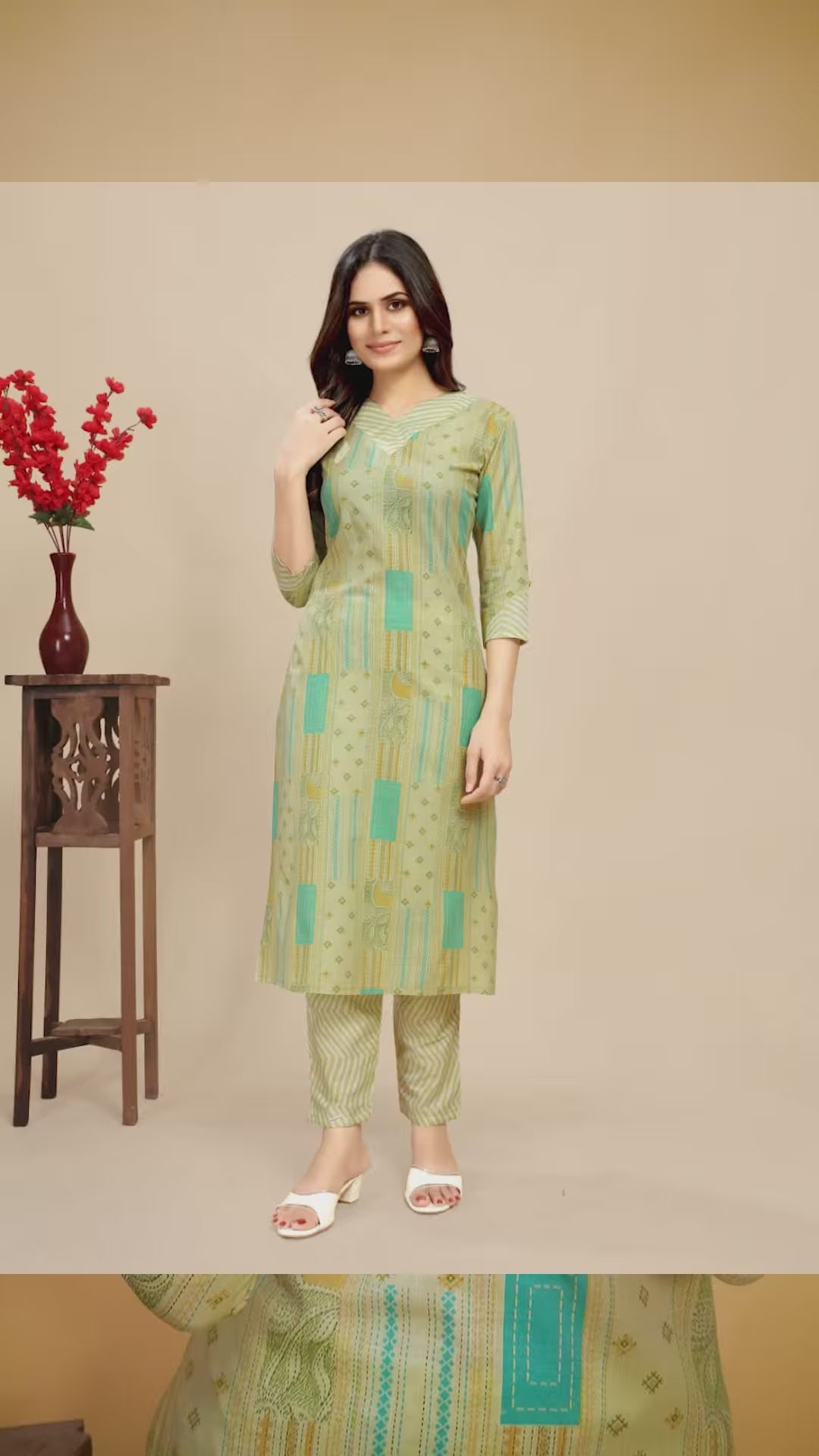 Cotton Kurti Set | Designer Printed Top & Bottom for Women