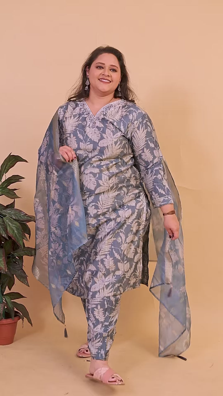 Premium Lichi Viscose Suits | Designer Work Organza Dupatta Included