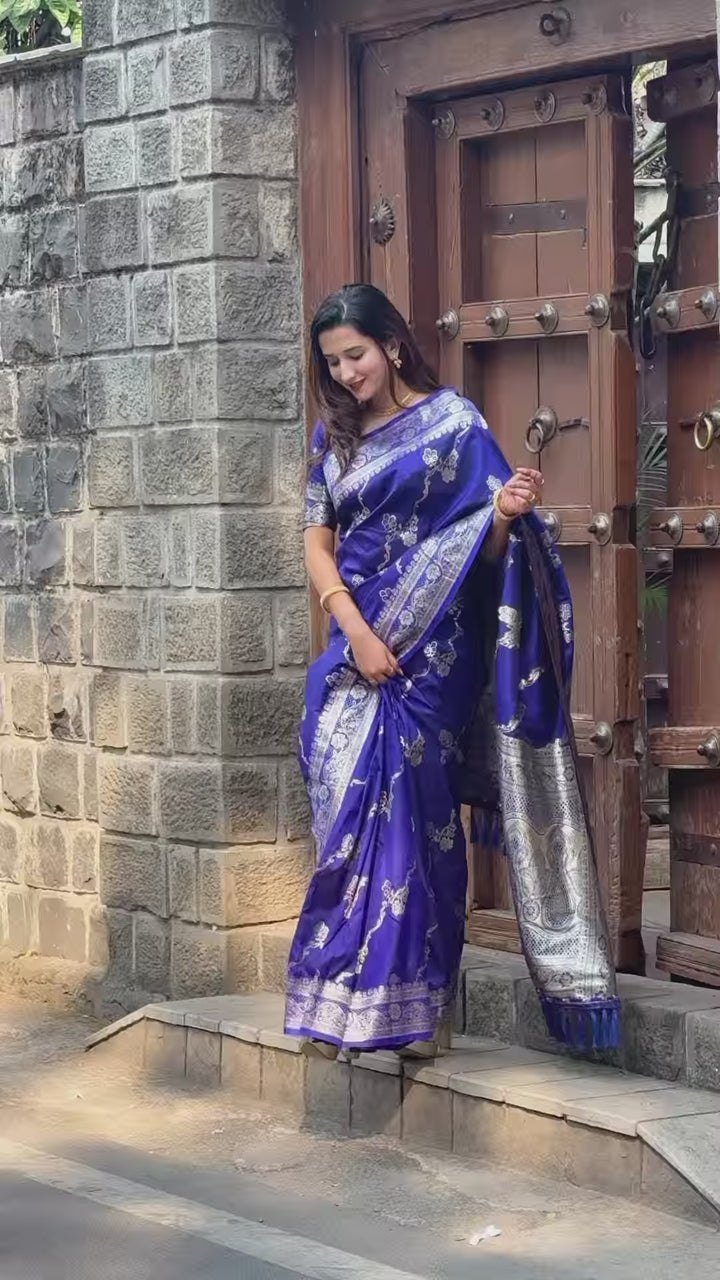 Banarasi Silk Saree Jacquard Wevon Work | Designer Jari Traditional and Wedding