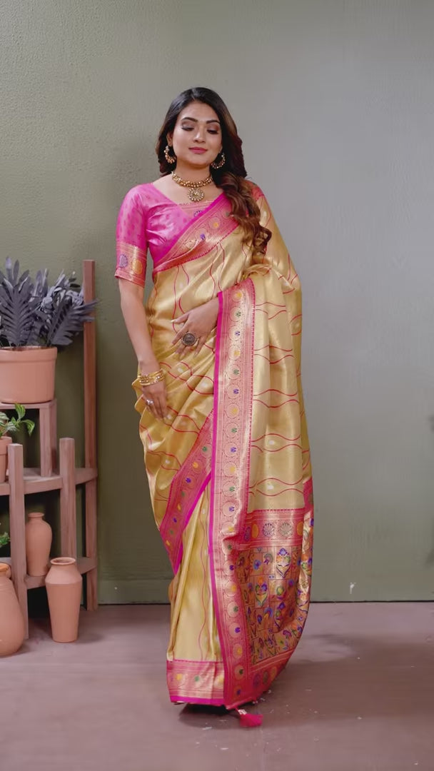 Royal Banarasi Tissue Silk Saree | Heavy Wevon Designer Art