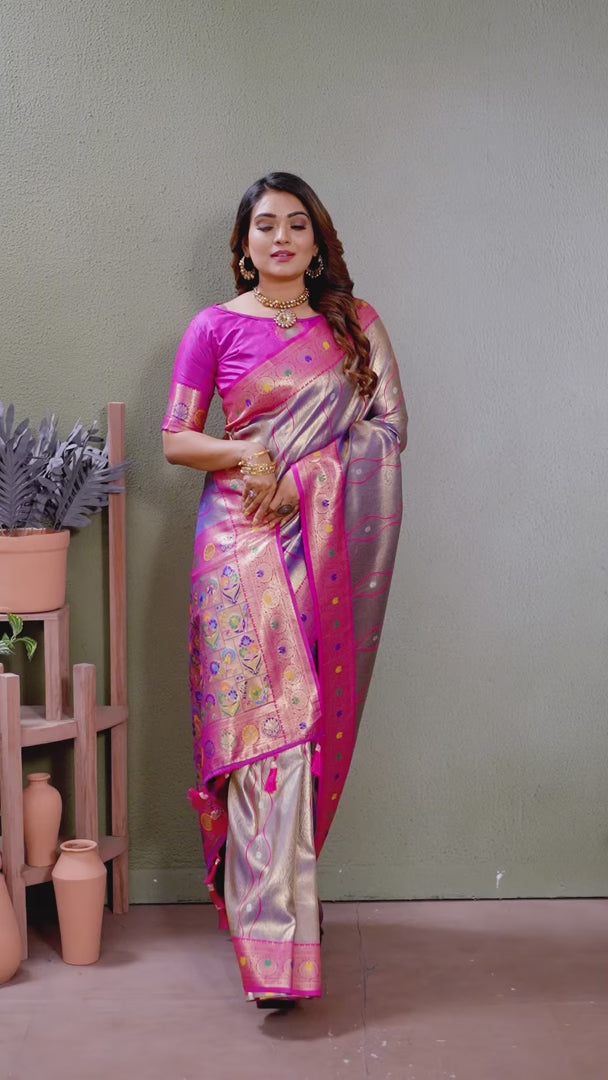 Royal Banarasi Tissue Silk Saree | Heavy Wevon Designer Art