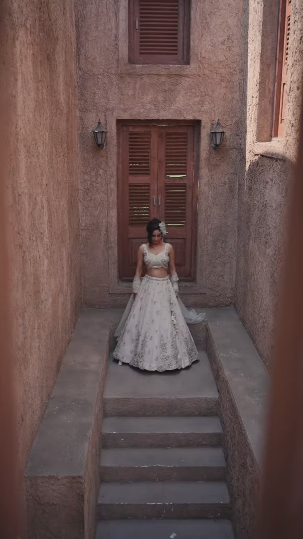 Glamorous Tissue Lehenga | Embroidery, Beads & Stone Detailing