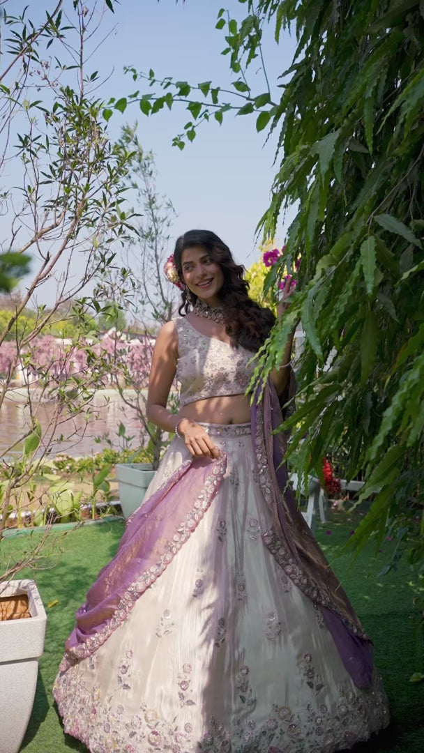 Elegant purple lehenga for festive wear