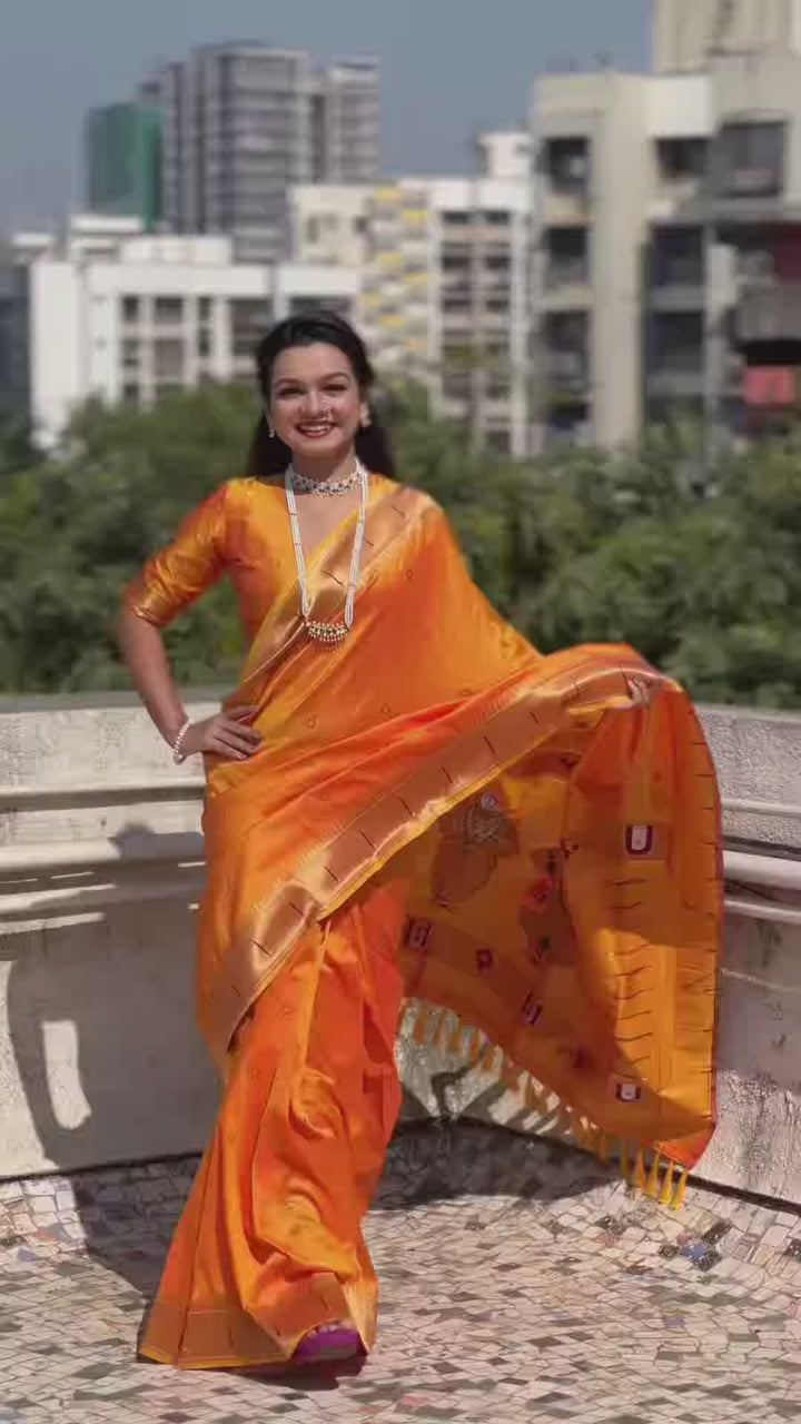Soft Silk Saree | Wevon Paithani Vitthala Pallu Elegant Party Wear