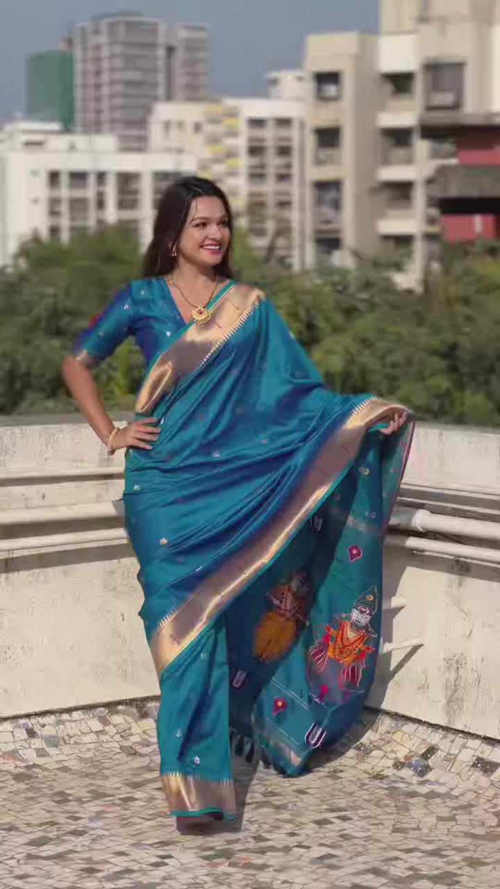 Soft Silk Saree | Wevon Paithani Vitthala Pallu Elegant Party Wear