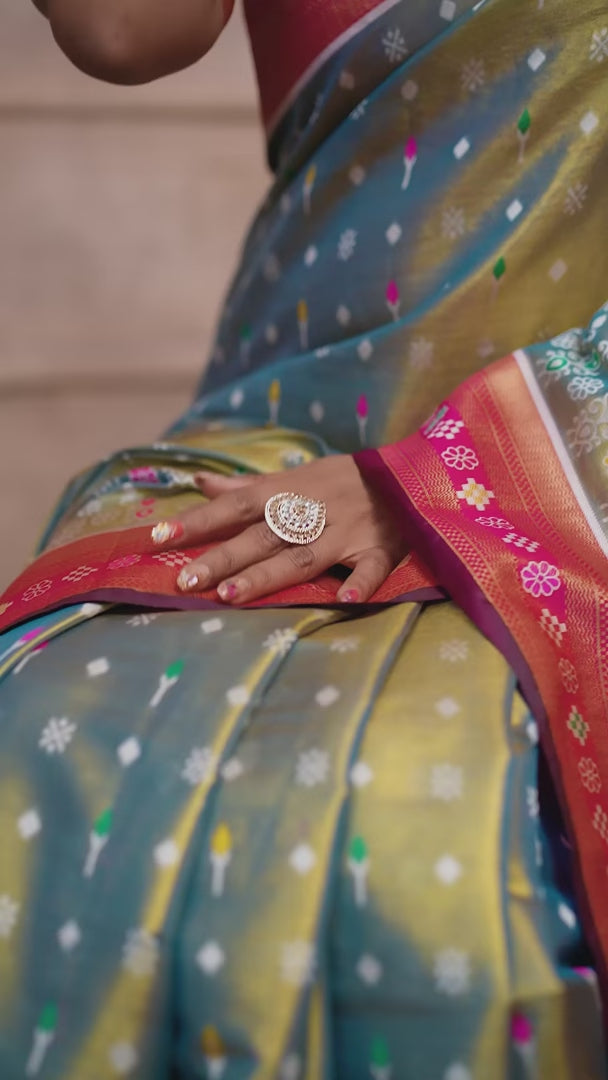 Graceful Patola Wevon Saree in Banarasi Tissue Silk
