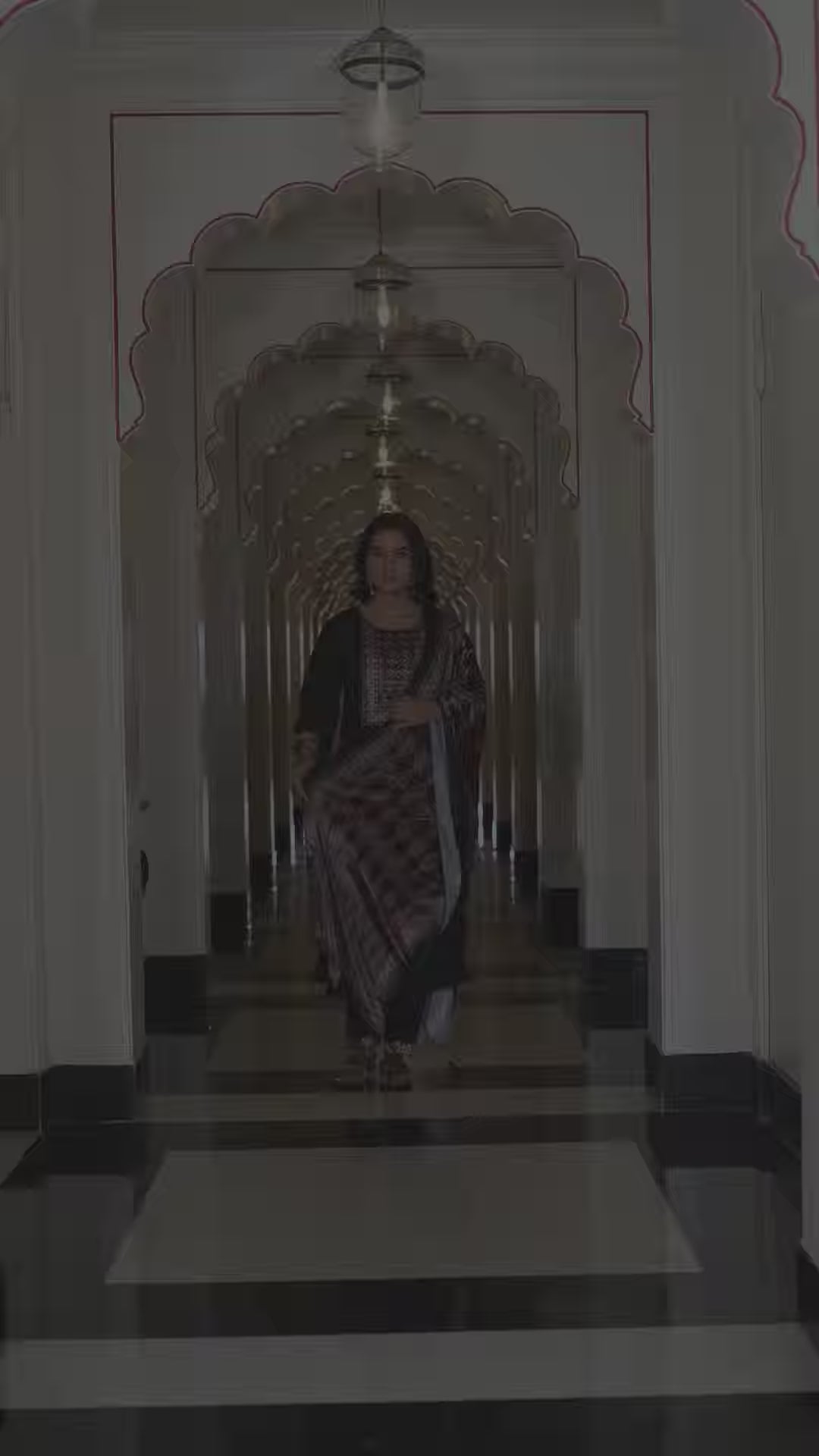 Stunning Black Festive Suit | Embroidery & Shimmer Silk Dupatta Set