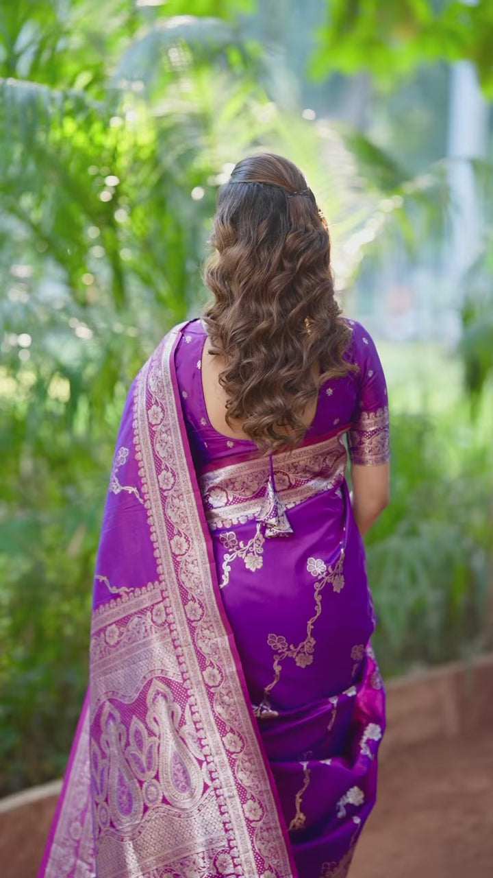 Banarasi Silk Saree Jacquard Wevon Work | Designer Jari Traditional and Wedding