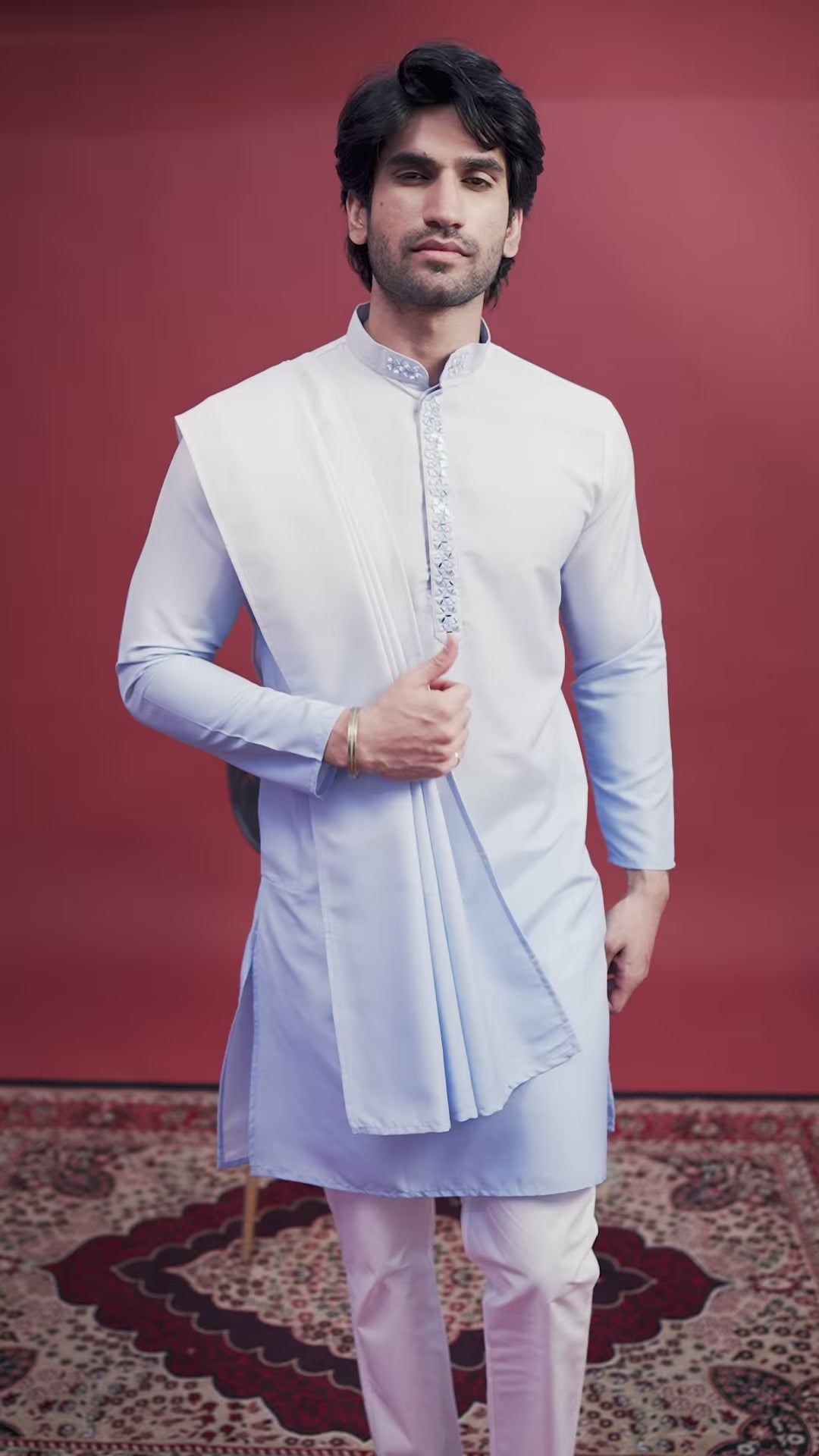 Party-Ready Rayon Kurta Set | Dupatta with Stunning Mirror Embellishments