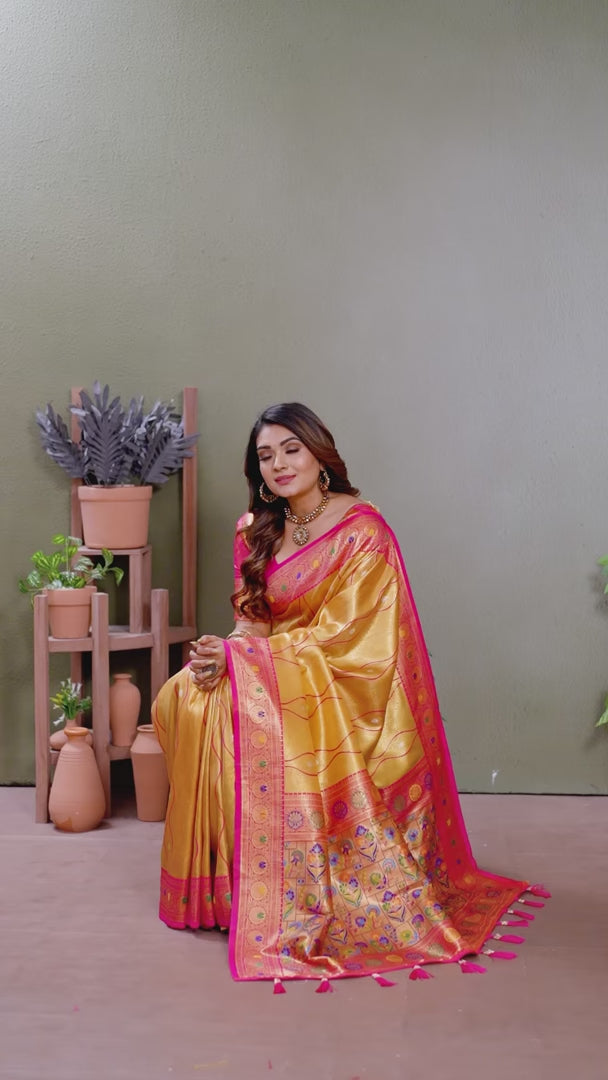 Royal Banarasi Tissue Silk Saree | Heavy Wevon Designer Art