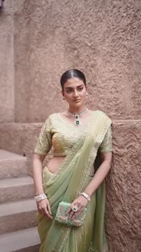 Classic Pista Green Satin Silk Saree with Unique Embroidery Design