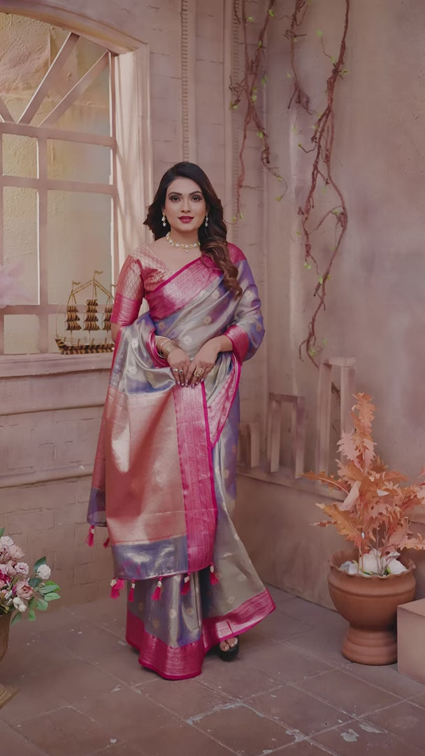 Ethnic Tissue Silk Saree | Graceful Wevon Handloom Design