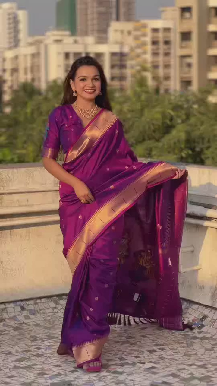 Soft Silk Saree | Wevon Paithani Vitthala Pallu Elegant Party Wear