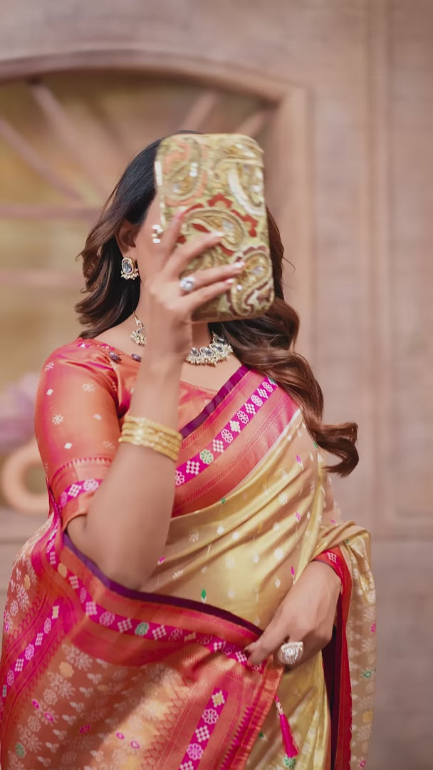 Graceful Patola Wevon Saree in Banarasi Tissue Silk