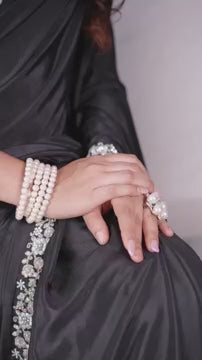 Graceful Black Saree with Diamond Detailing for Party Wear