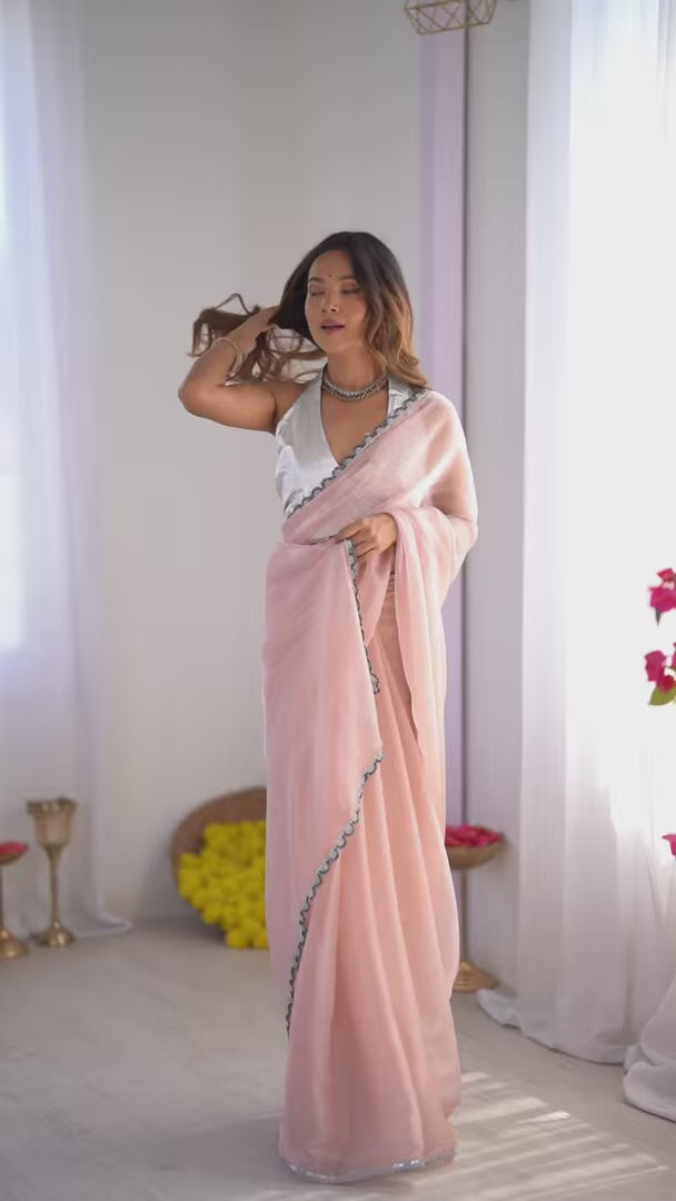 Lavender Dream Saree with Lace & Designer Touch
