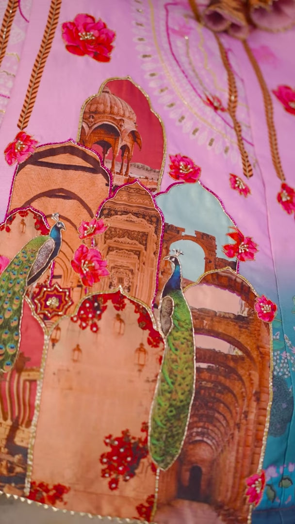 Radiant Pink Art Silk Lehenga Set with Designer Hand Work
