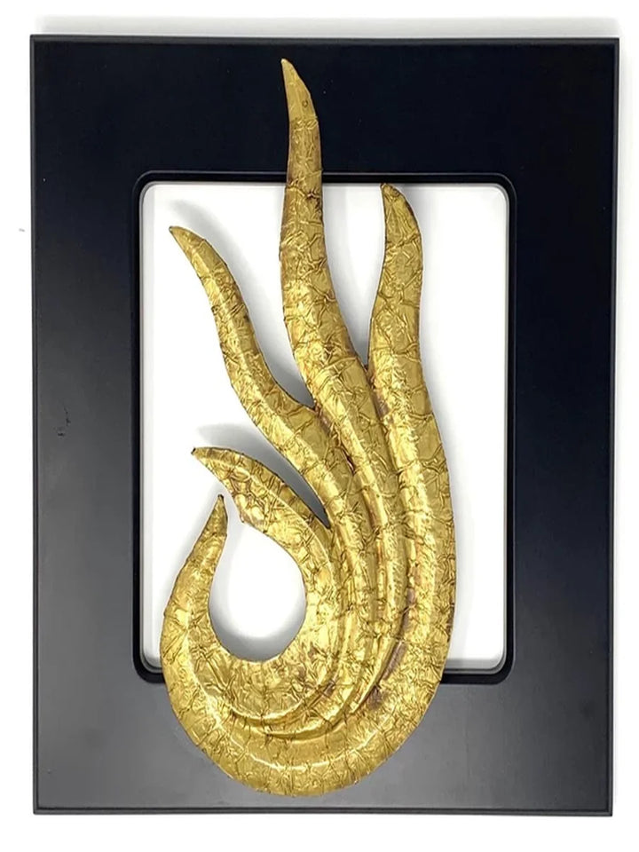 Brass Leaf Wall Decor | Elegant Framed Art for Living Room & Bedroom