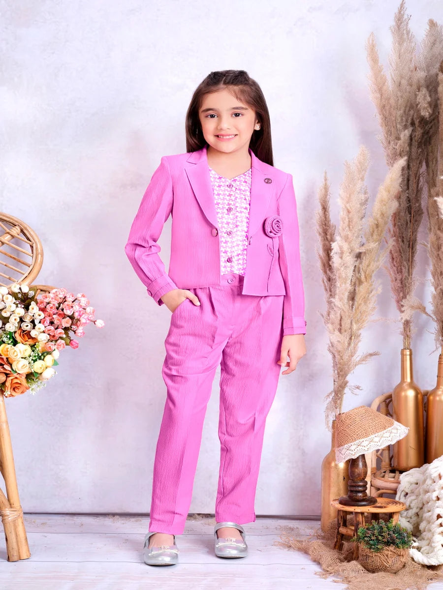 Stylish Lavender Girls Pant Suit | Festive Pant Set Kids wear