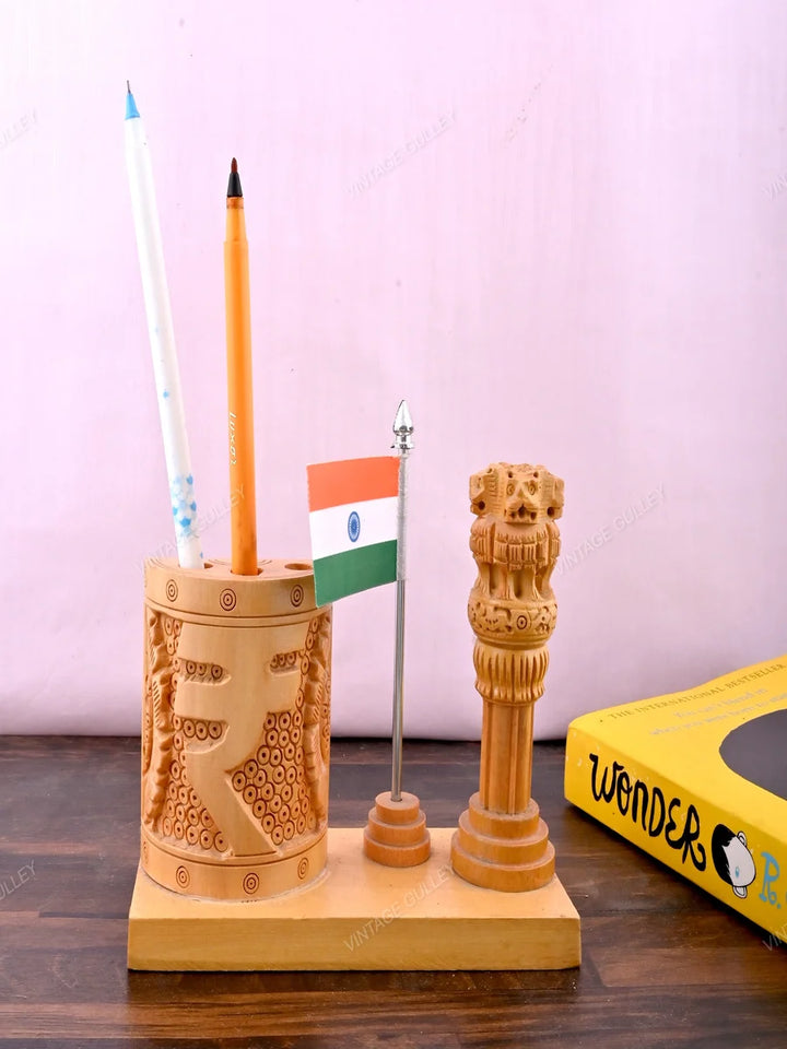 Wooden Pen Stand | Elegant Desk Organizer | Perfect Gift for Any Occasion